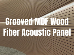 ध्वनि अवशोषित सजावट के लिए 15 मिमी 18 मिमी 21 मिमी ग्रूवेड ध्वनिक लकड़ी के दीवार पैनल