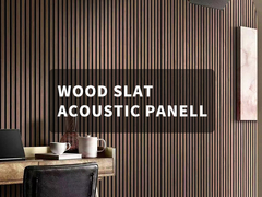 आधुनिक इंटीरियर और शोर प्रबंधन के लिए सुरुचिपूर्ण लकड़ी के स्लेट ध्वनिक पैनल