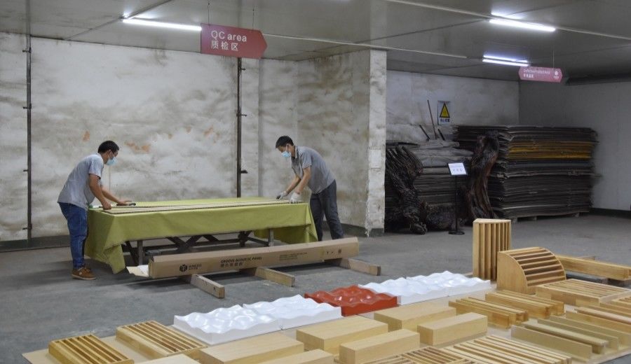 Guangzhou Wuyang Yiguan Acoustic Materials Co., Ltd. निर्माता उत्पादन लाइन